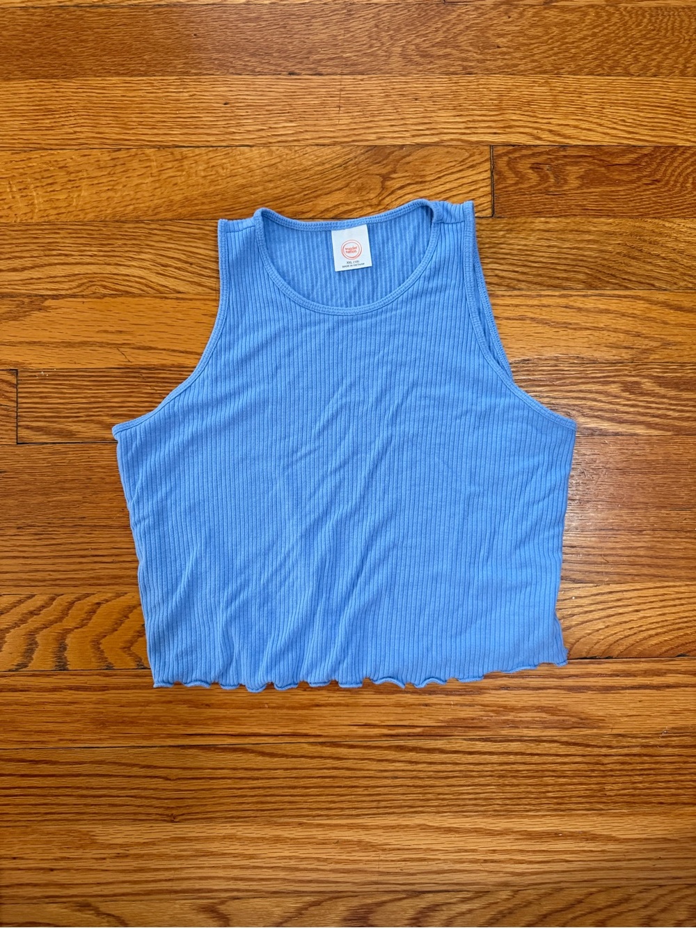 wonder nation Light Blue Ribbed Crop Tank